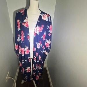 SALE!!!  Women's open front floral kimono Living Doll  size XL